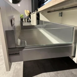 Wohnwand 945 Easytouch Lacklaminat Sand Beige Ultramatt Abdeckplatte Eiche Montreal