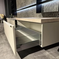 Wohnwand 945 Easytouch Lacklaminat Sand Beige Ultramatt Abdeckplatte Eiche Montreal