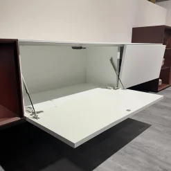 Wohnwand 945 Easytouch Lacklaminat Alpinweiß Und Rot Mit Beleuchtung