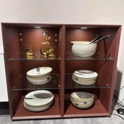 Wohnwand 945 Easytouch Lacklaminat Alpinweiß Und Rot Mit Beleuchtung