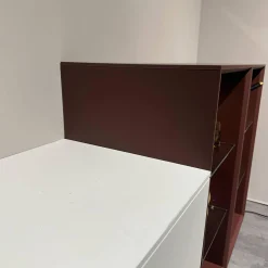 Wohnwand 945 Easytouch Lacklaminat Alpinweiß Und Rot Mit Beleuchtung