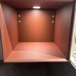 Wohnwand 945 Easytouch Lacklaminat Alpinweiß Und Rot Mit Beleuchtung