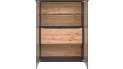 Wohnwand 2026 Riffbuche Massiv Absetzung Kernesche Gebürstet Anthrazit Gebeizt Inklusive Beleuchtung