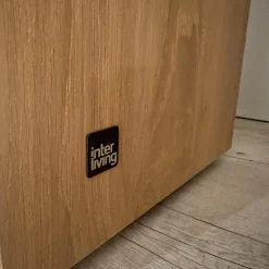 Wohnwand 2004 Wildeiche Rustiko Schwarz Und Echtholzfurnier Griff Aluminium Anthrazit Mit Beleuchtung