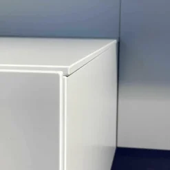 Wohnwand Alea Lack Weiß Steingrau