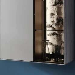 Wohnwand Alva Fango Mattglas mit Beleuchtung