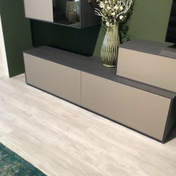 Wohnwand Alva Fango Mattglas mit Beleuchtung