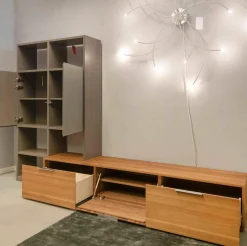 Wohnwand Amineo Nussbaum Lack Terra Glas Sanitiert Klappe Lade