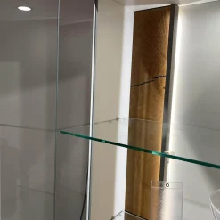 Wohnwand Atena Lack Lack Seidenmatt Weiß Akzente Balkeneiche Honig Inklusive Beleuchtung Ohne Deko