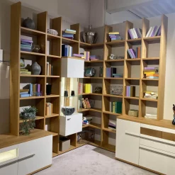 Wohnwand Atena Lack Lack Seidenmatt Weiß Akzente Balkeneiche Honig Inklusive Beleuchtung Ohne Deko