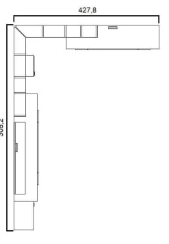 Wohnwand Atena Lack Lack Seidenmatt Weiß Akzente Balkeneiche Honig Inklusive Beleuchtung Ohne Deko
