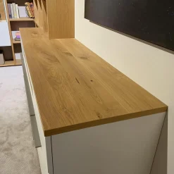 Wohnwand Atena Lack Lack Seidenmatt Weiß Akzente Balkeneiche Honig Inklusive Beleuchtung Ohne Deko