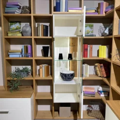 Wohnwand Atena Lack Lack Seidenmatt Weiß Akzente Balkeneiche Honig Inklusive Beleuchtung Ohne Deko