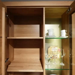 Wohnwand Aurum 0020 Wildeiche Massiv Soft Gebürstet Inklusive LED-Beleuchtung