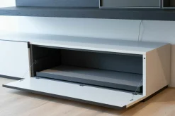 Wohnwand Bücherregal Quid Ulme Schwarz Mit Beleuchtung Und Hocker