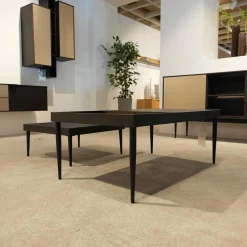 Wohnwand Bera Eiche Satin Terra Schwarz Gold Inklusive Sideboard Und Couchtisch