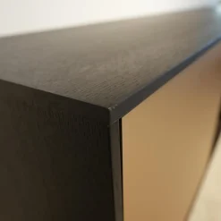 Wohnwand Bera Eiche Satin Terra Schwarz Gold Inklusive Sideboard Und Couchtisch