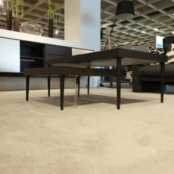 Wohnwand Bera Eiche Satin Terra Schwarz Gold Inklusive Sideboard Und Couchtisch