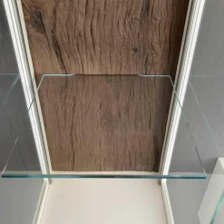 Wohnwand Bohle Lack Weiß Struktureiche Geräuchert mit Beleuchtung