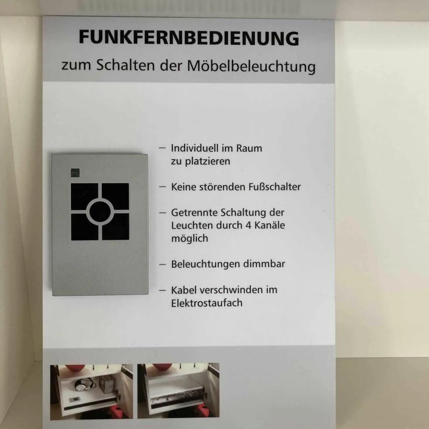 Wohnwand Bohle Lack Weiß Struktureiche Geräuchert mit Beleuchtung