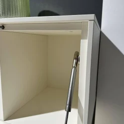 Wohnwand Calea Lack Seidenmatt Weiß Akzent Wildeiche Natur Mit LED Beleuchtung