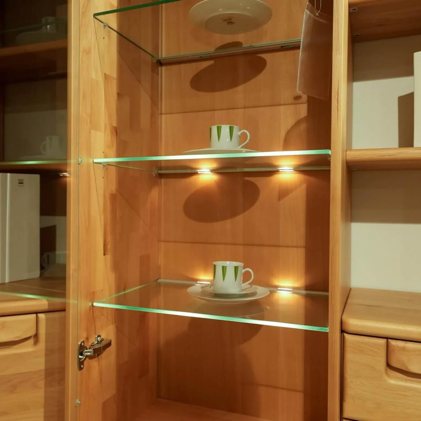 Wohnwand Cantana 3000 Erle Massiv Inklusive Beleuchtung Und Flachtrafo Ohne Fernseher