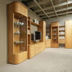 Wohnwand Cantana 3000 Erle Massiv Inklusive Beleuchtung Und Flachtrafo Ohne Fernseher