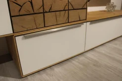 Wohnwand Carson Asteiche Massiv Bianco Geölt