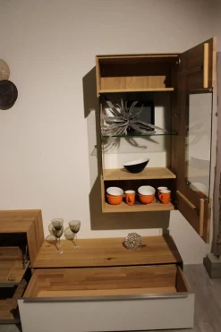 Wohnwand Carson Asteiche Massiv Bianco Geölt