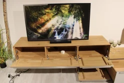 Wohnwand Carson Asteiche Massiv Bianco Geölt