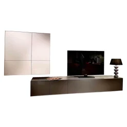 Wohnwand Casello Lack Matt Anthrazit Und Steingrau Mit TipOn Öffnung