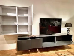 Wohnwand Casello Lack Matt Anthrazit Und Steingrau Mit TipOn Öffnung