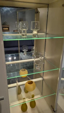 Wohnwand Cremona Front Lack Crema Hochglanz Cremeweiß Korpus Lack Crema Matt Inklusive Beleuchtung