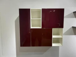 Wohnwand Cube Gap Lack Hochglanz Aubergine