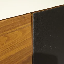 Wohnwand Cubus Pure Nussbaum Buche Weißglas