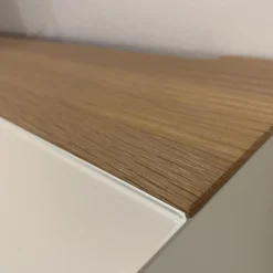 Wohnwand Cubus Pure Volholz Eiche Weiß Geölt Glas Pearl Matt Mit Touchbeschlag