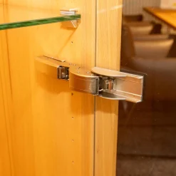 Wohnwand Cubus Vollholz Kernbuche Natur Geölt Inklusive Granit-Platte Und LED-Beleuchtung