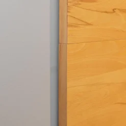 Wohnwand Cubus Vollholz Kernbuche Natur Geölt Inklusive Granit-Platte Und LED-Beleuchtung