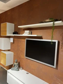 Wohnwand Easy Lack Reinweiß Absetzung Natureiche Inklusive Wand Steckbord Time