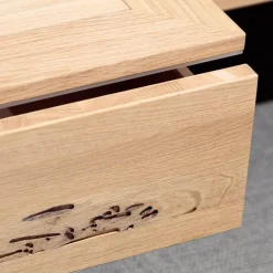 Wohnwand Eiche Natur Farbglas Weiß Matt Inklusive Beleuchtung Mit Fernbedienung