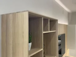 Wohnwand Eiche Weißöl Farbglas Graphitgrau Mit Wandpaneelen