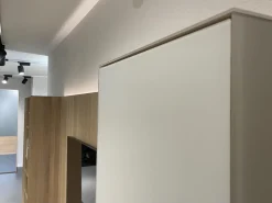 Wohnwand Eiche Weißöl Farbglas Graphitgrau Mit Wandpaneelen