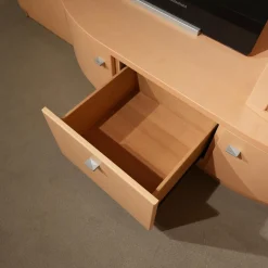 Wohnwand Evita Ahorn Light Griff Chrom Matt Ohne Fernseher