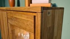 Wohnwand Farmingdale Light Eiche Natur Massiv Geölt mit Beleuchtung