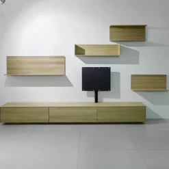 Wohnwand Filigno Eiche Weißöl