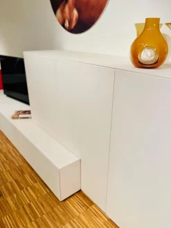 Wohnwand Format S2 Mattglas Und Echtlack Naturweiß