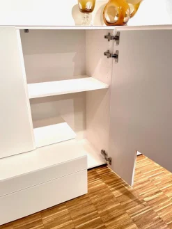 Wohnwand Format S2 Mattglas Und Echtlack Naturweiß