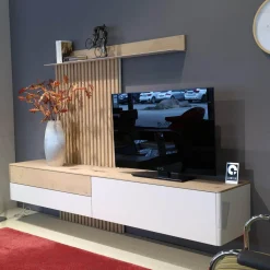 Wohnwand Goya Glattlack Blütenweiß Ohne Lamellenpaneel