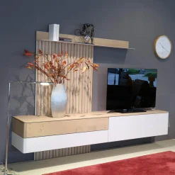 Wohnwand Goya Glattlack Blütenweiß Ohne Lamellenpaneel