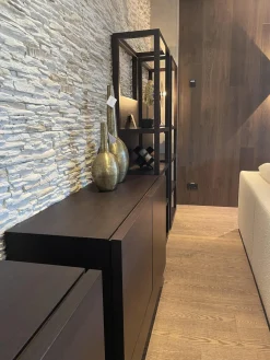 Wohnwand Haas Aus Bücherregalen Und Sideboards Eiche Mokka Gebeizt & Lackiert